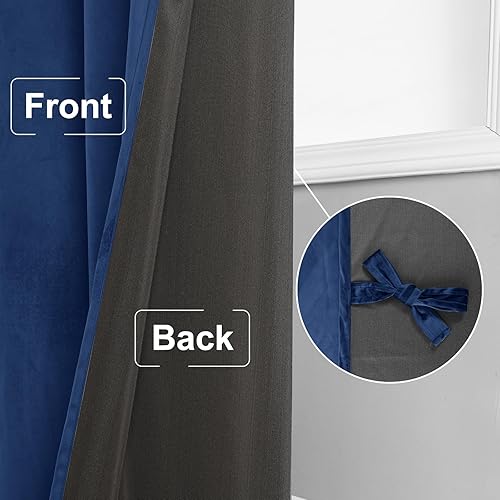 Miniatura 256 de Cortinas de terciopelo JIUZHEN, cortinas opacas suaves de terciopelo retro para dormitorio, cortinas elegantes con reducción de ruido y Rosa