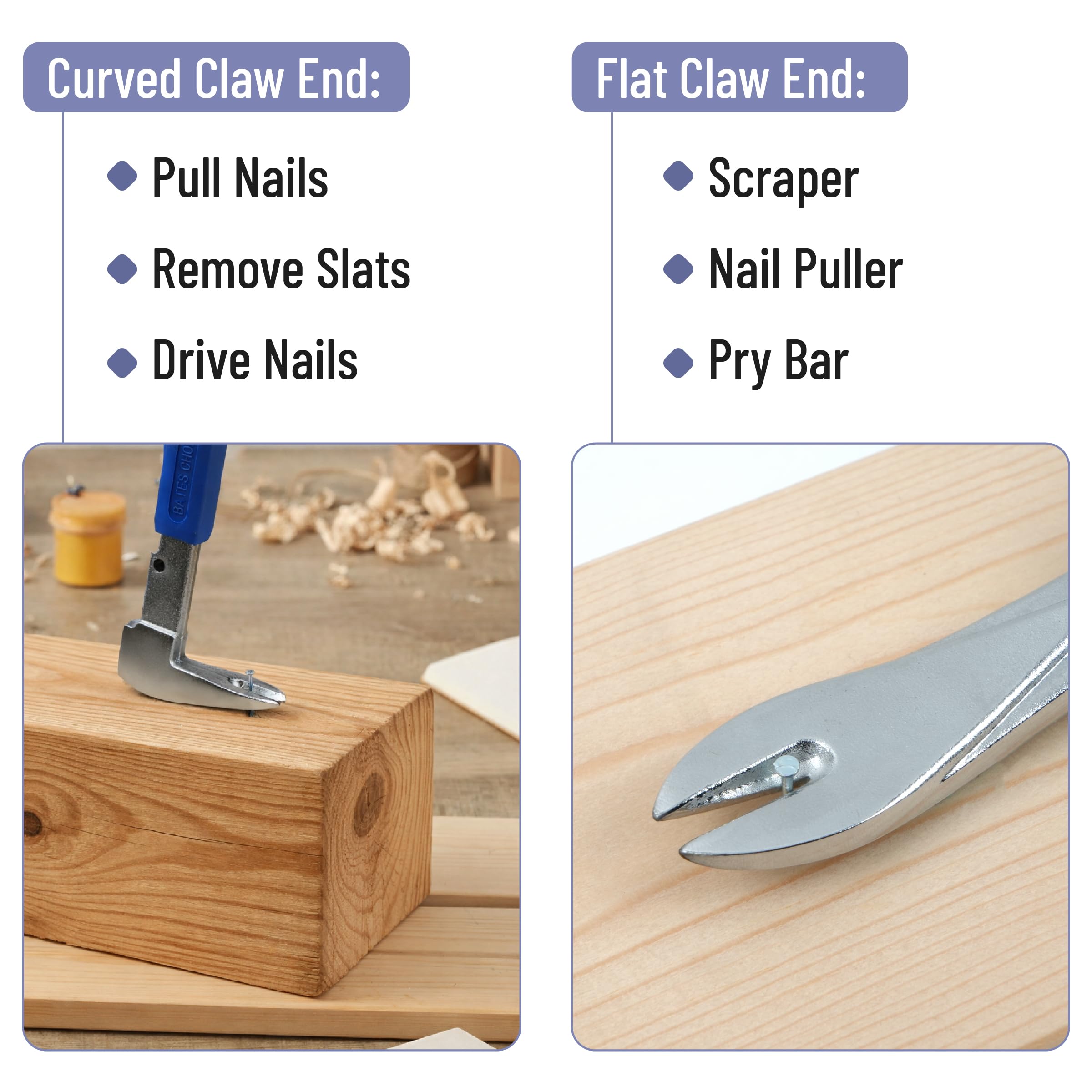 Bates Cat's Paw Nail Puller - 10" Pry Bar -4 Bates Cat's Paw Nail Puller - 10" Pry Bar -4