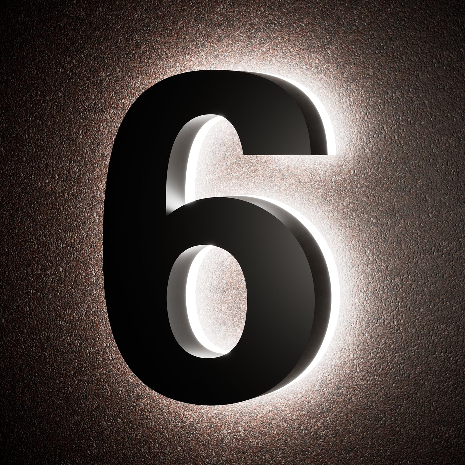 LLtronation 6 Inch Backlit House Numbers for Outside, Stainless Steel, LED Illuminated Home Address Number, Modern Lighted Address Signs for Houses, Restaurant, Waterproof — image 1