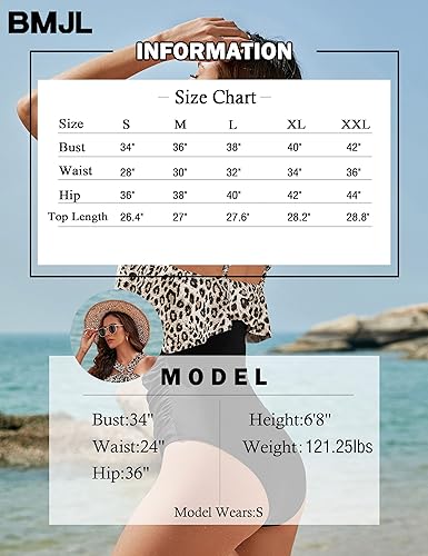 Miniatura 4 de BMJL Traje de baño de una pieza para mujer con control de abdomen traje de baño con volantes y abertura de cerradura