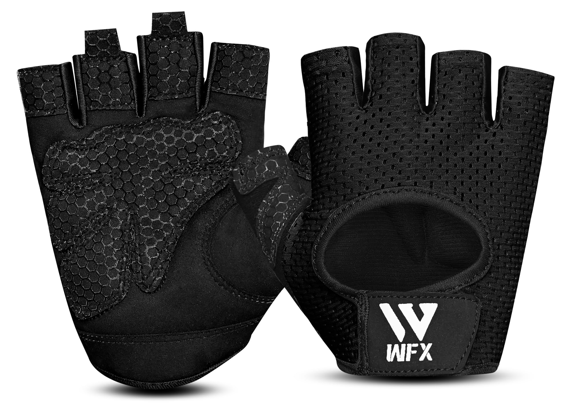 WFX Cycling Gloves Mountain Bike Road Bike Gloves Non-Slip Shock Absorbing Pad Breathable Half Finger Bicycle Gloves for Men and Women