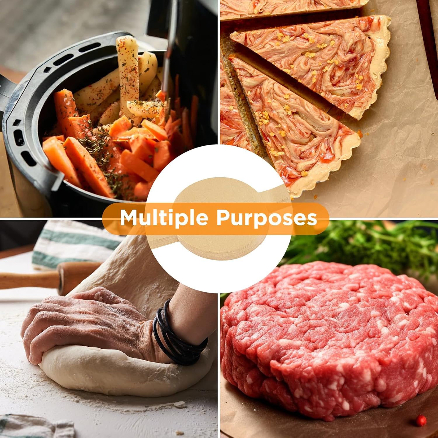 100 Pcs Baking Parchment Paper, 6 inch Round Cake Pan Liner with Lift Tab, Non-Stick Precut Baking Parchment for Baking Cookies, Bread (Unbleached) - Image 4