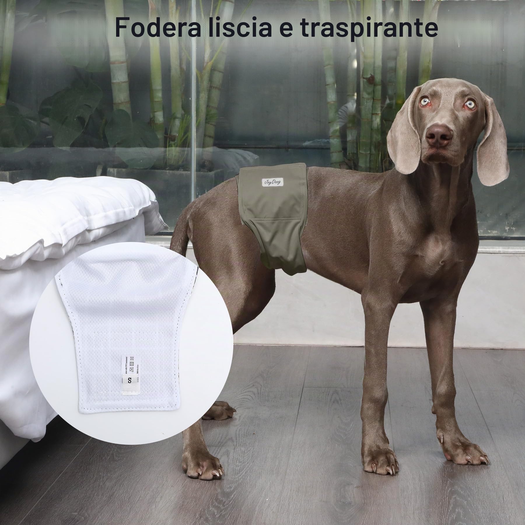 JoyDaog Fasce per Pancia Riutilizzabili per Cani Maschi Pannolini, Confezione da 5 Pannolini Lavabili Premium per Cani Maschi Fasce Pannolino per Cuccioli, S