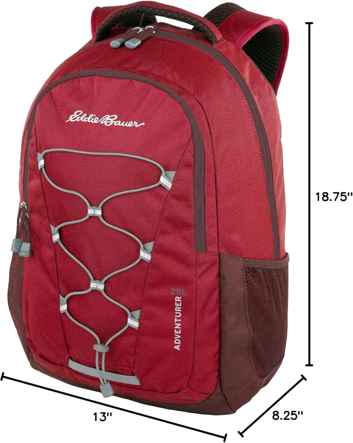 Eddie Bauer Adventurer Backpack with Organization Compartments and Hydration/Laptop Compatible Sleeve, Adventurer - Dark Berry, 25L