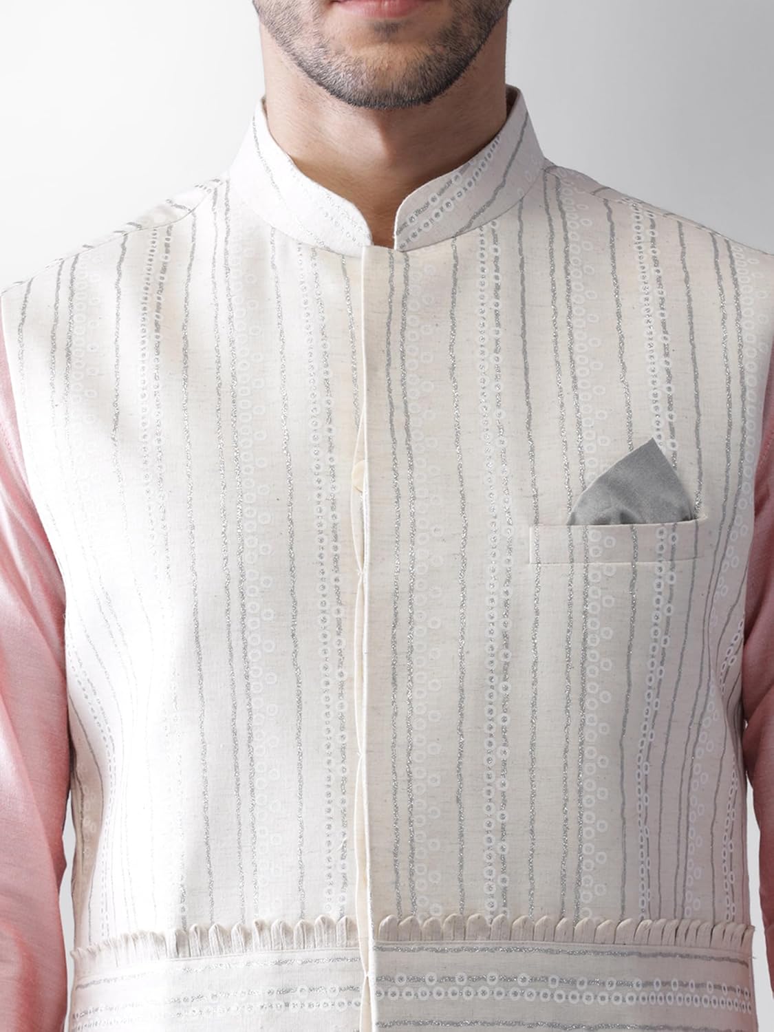 KISAH Men's Kurta Jacket Set - Traditional Indian Ethnic Wear for Men - Ideal for Weddings, Festivals & Celebrations
