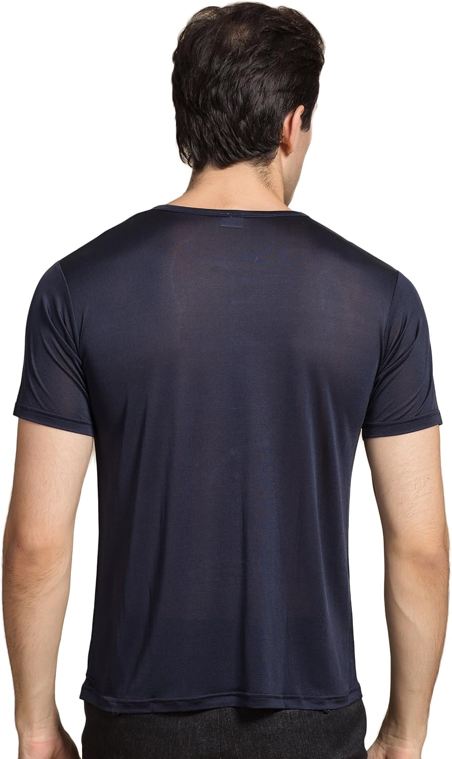 CLC Men's Mulberry Silk Round Neck T-Shirt Knit Fabric Oversized