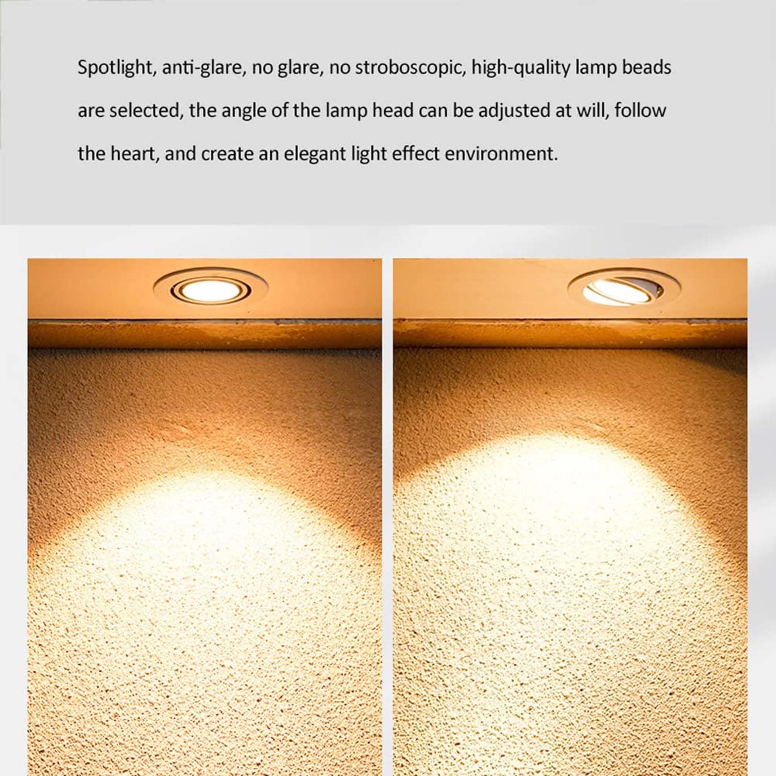 Paquete De 8 Focos LED Empotrables Orientables De Alto Brillo, Focos Redondos Ajustables, Luminaria De Techo De Montaje Semiempotrado(Warm White,5W)