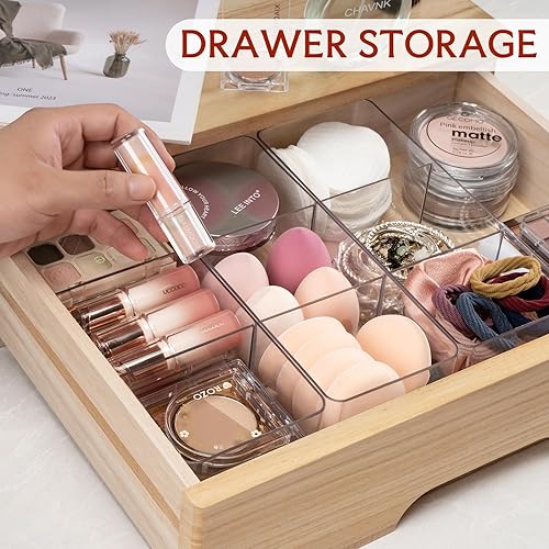 Miniatura 4 de Organizador de acrílico para almacenamiento de maquillaje, organizador de cosméticos para cajón de baño, vitrina para tocador, encimera, cocina,