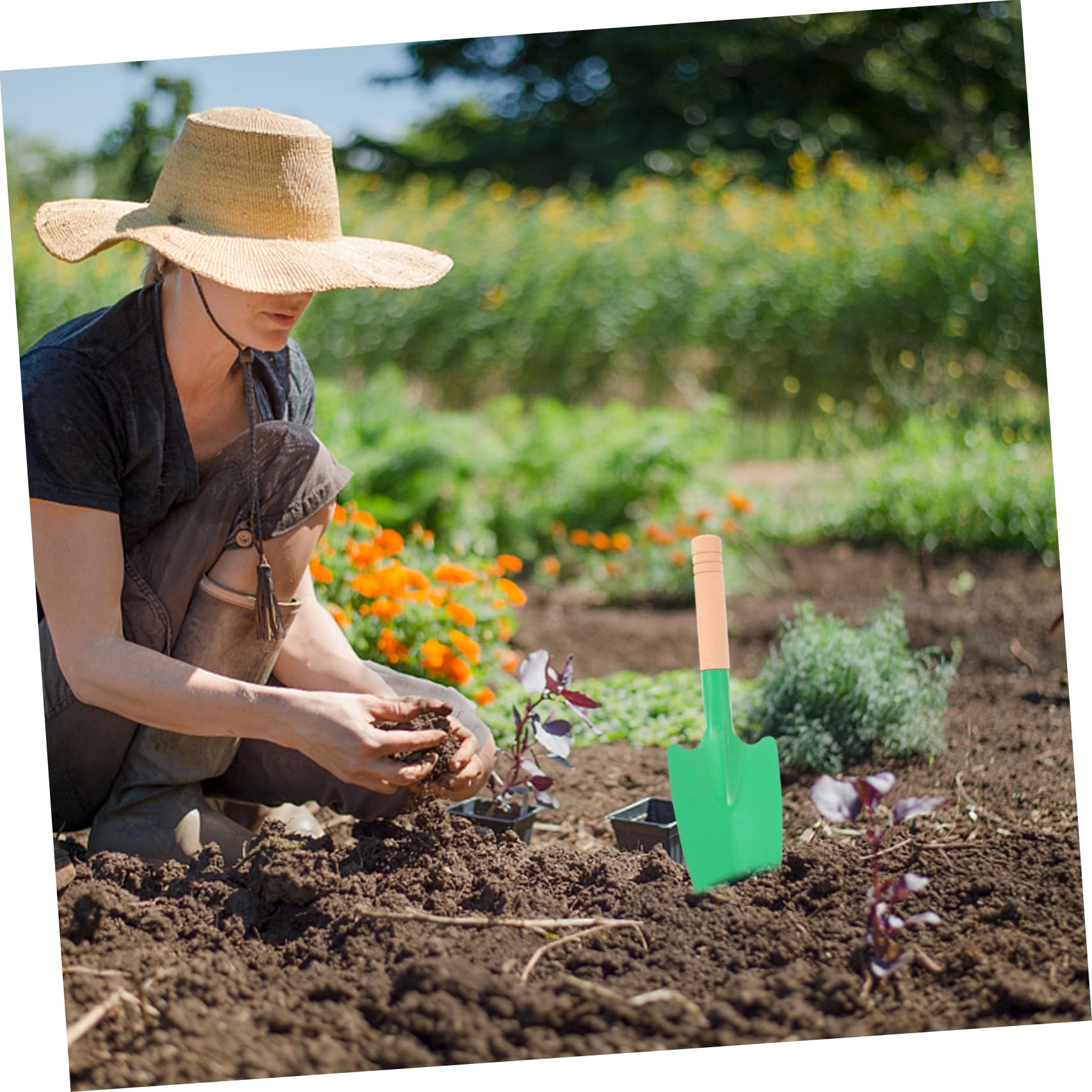 OFFSCH 10-pc Set Gardening Tools Shovel Trowels for Planting Succulent Garden Flower Bed