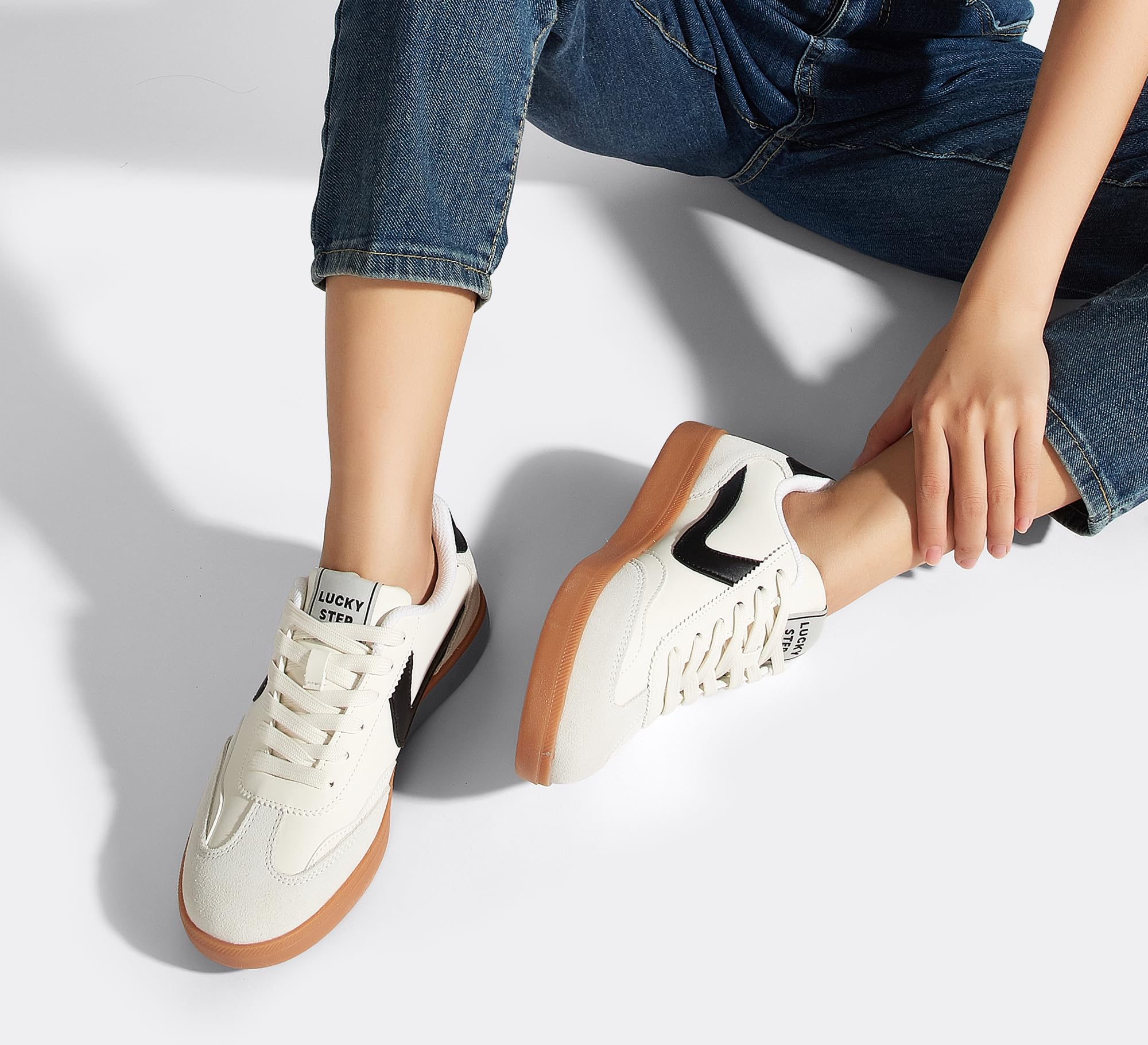 LUCKY STEP Sneakers retrò da Donna - Sneakers alla Moda Classiche, Antiscivolo e comode per Camminare e Pattinare