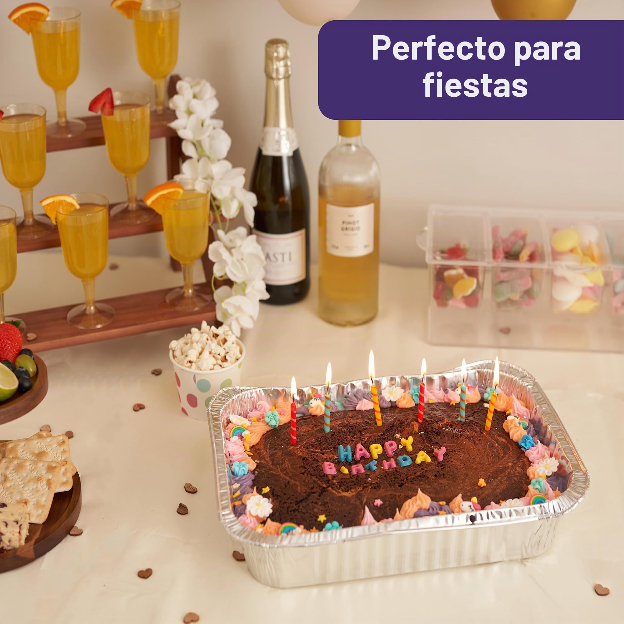 MATANA 25 Bandejas de Aluminio para Horno 37x27 cm (5000 ml) – Bandejas Aluminio Desechables Grandes, Recipientes de Aluminio Resistentes para Hornear, BBQ y Catering