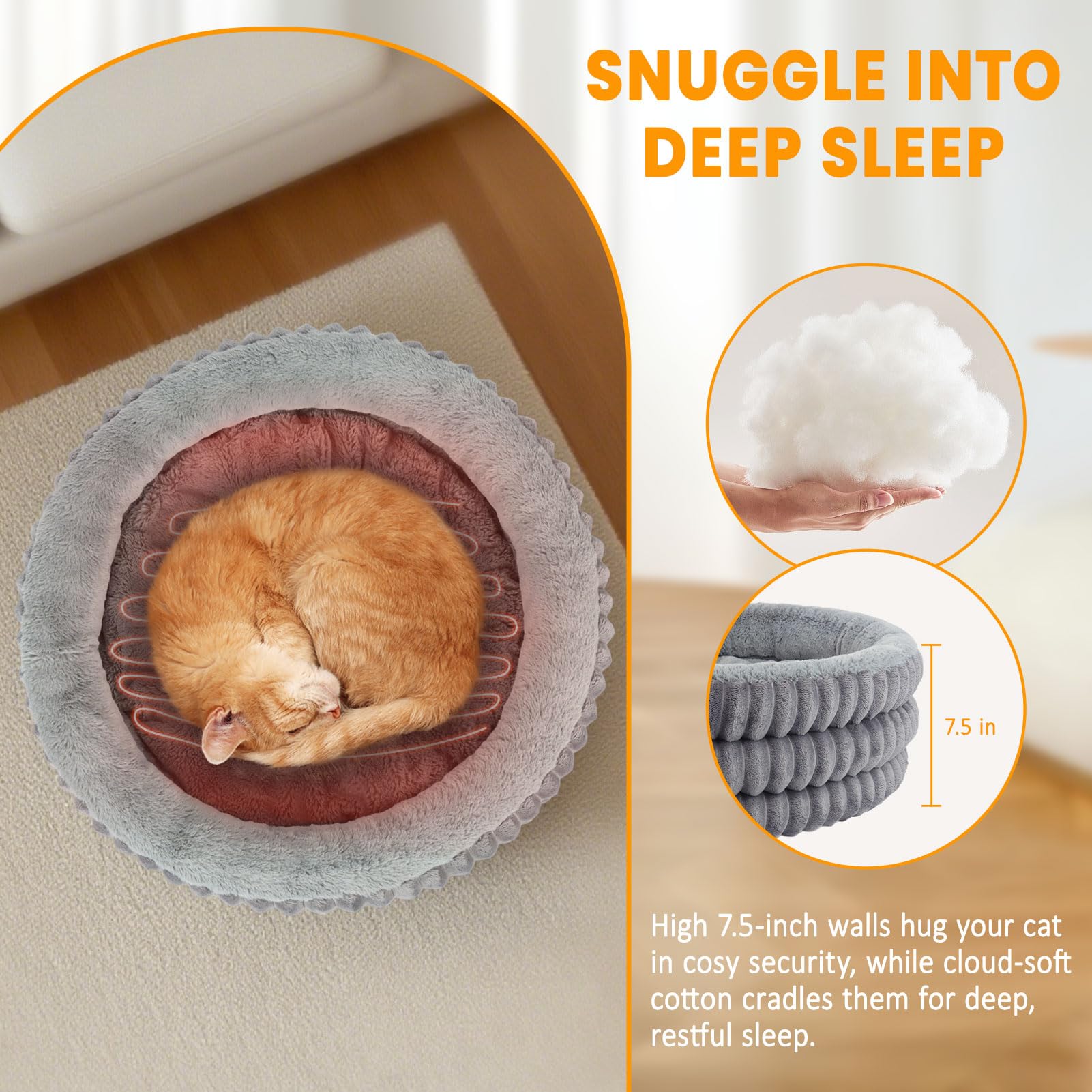 Lit chauffant pour chat d'intérieur