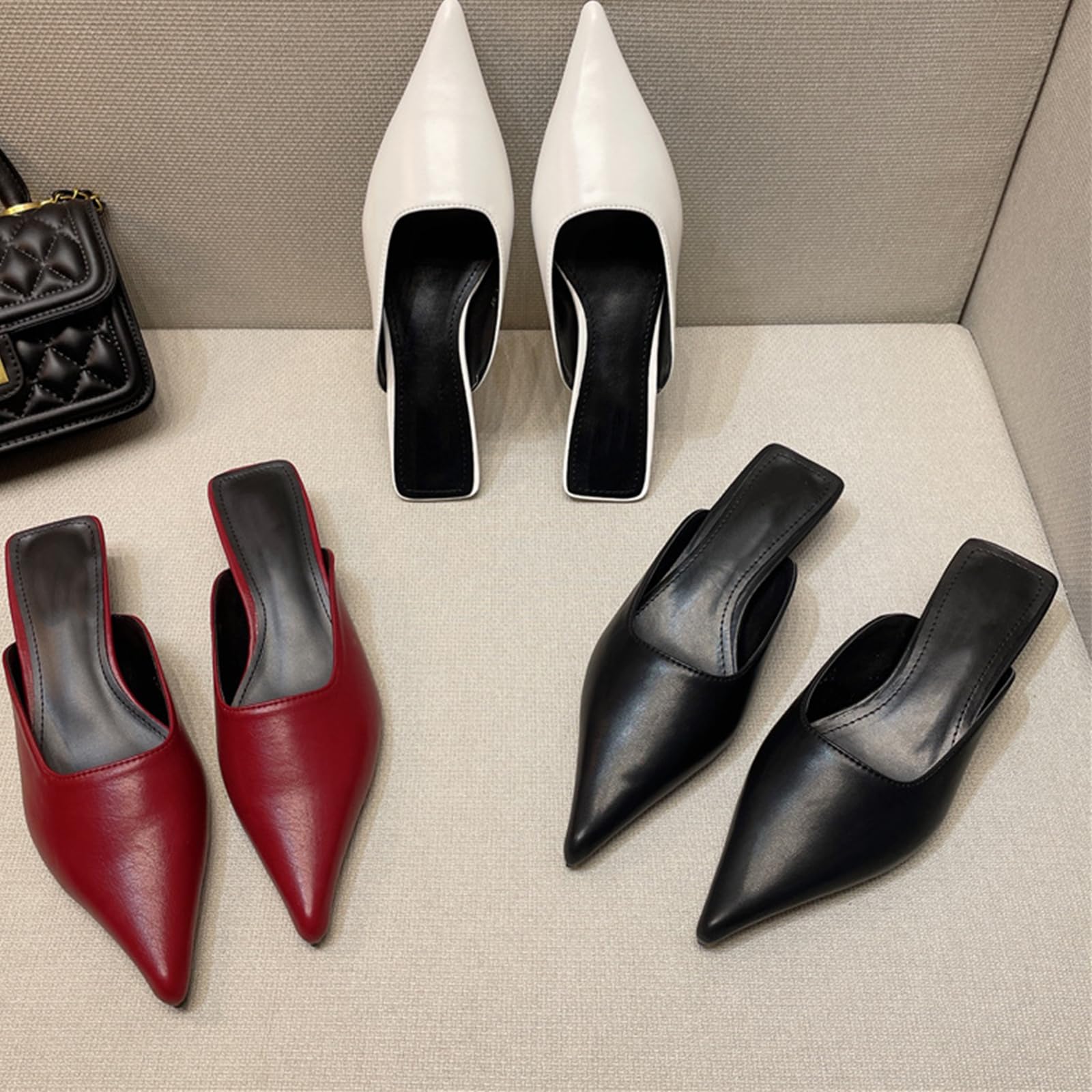 靴 Pointed Sling Back Mules Amazon.com | CPMBFDC Women's Slingback Kitten High Heels Pointed