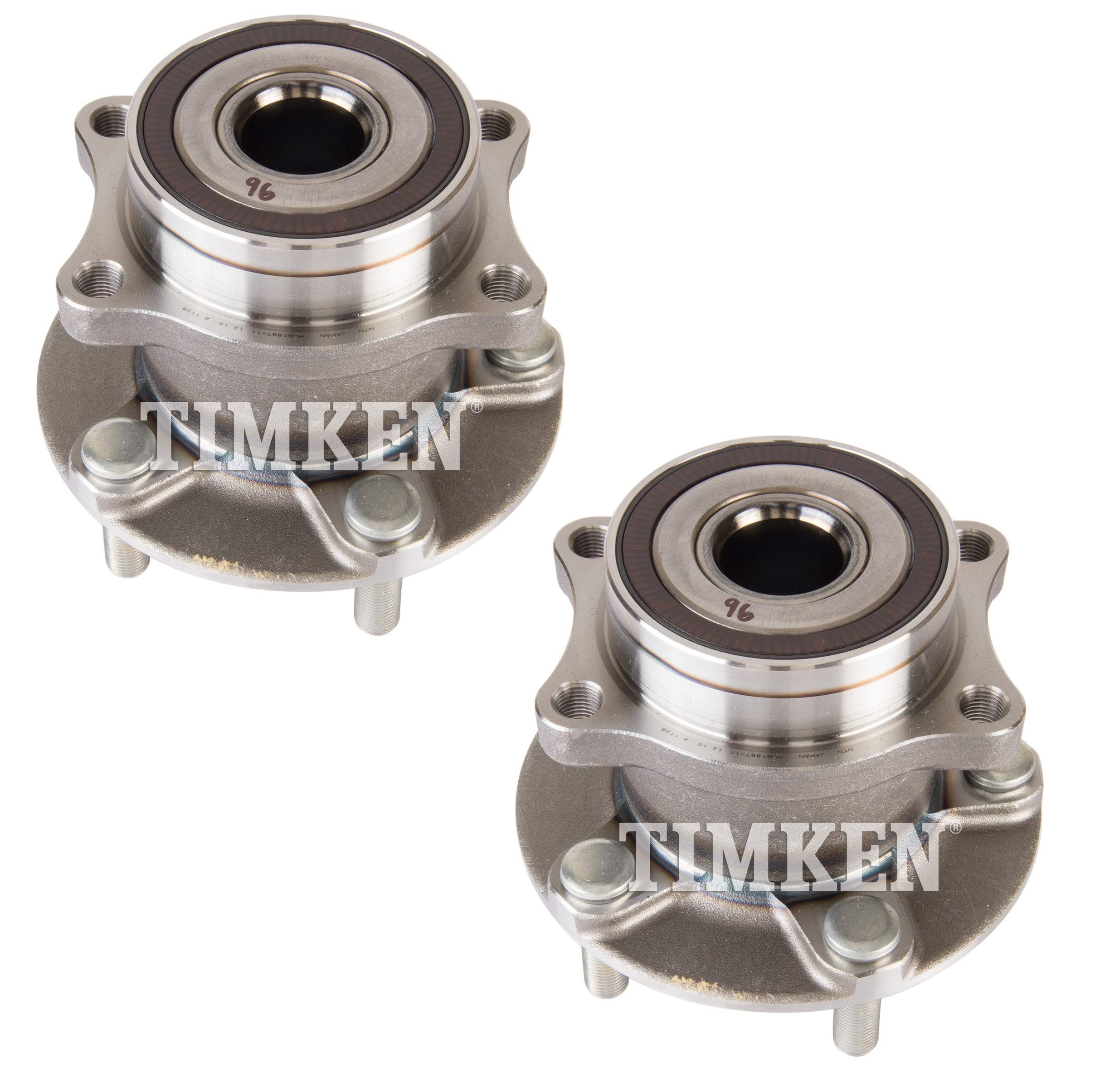 Pair Set of 2 Rear Timken Wheel Bearing and Hub Kit for Subaru WRX STI 15-17 AWD