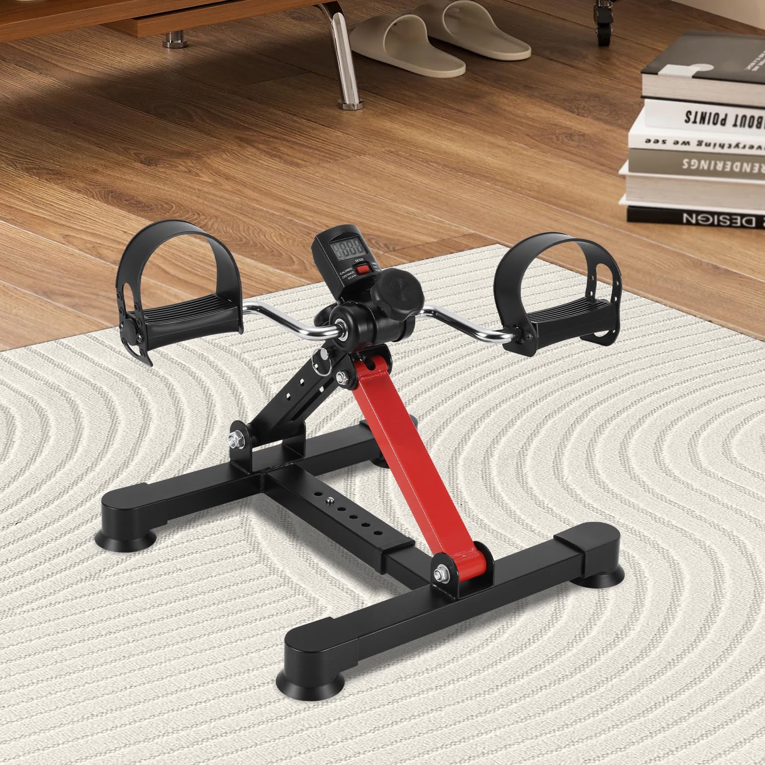 Mini trenażer nóg z monitorem LCD, składany, trener ramion i nóg, urządzenie fitness do domu i biura, idealny dla seniorów, rehabilitacji i treningu ruchowego