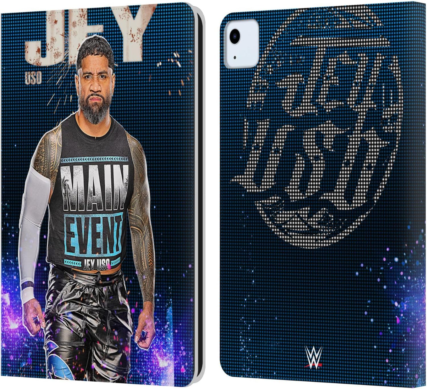 Head Case Designs Officially Licensed WWE Main Event Jey USO Leather Wallet Case Compatible with Apple iPad 9.7 2017 / iPad 9.7 2018