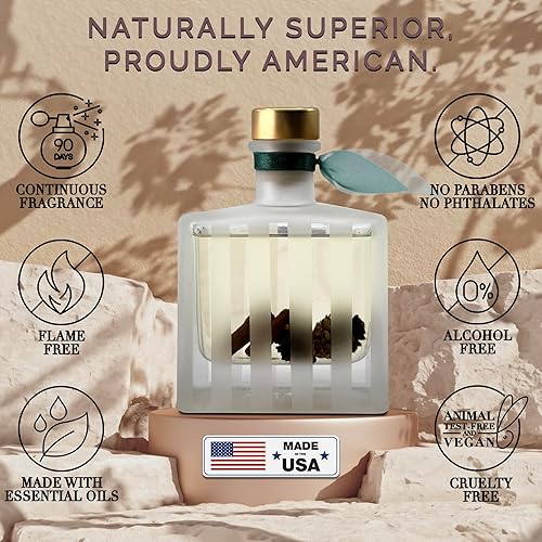 Miniatura 2 de LOVSPA Juego de regalo de aceite difusor de varillas de canela y pino, agujas de abeto, palitos de canela, cogollos de clavo, sándalo y madera de