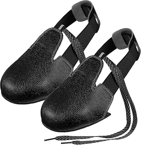 EXCEART Punta de acero 1 par de tapas de zapatos de seguridad universales antigolpes de cuero cubiertas de zapatos accesorios con correa ajustable