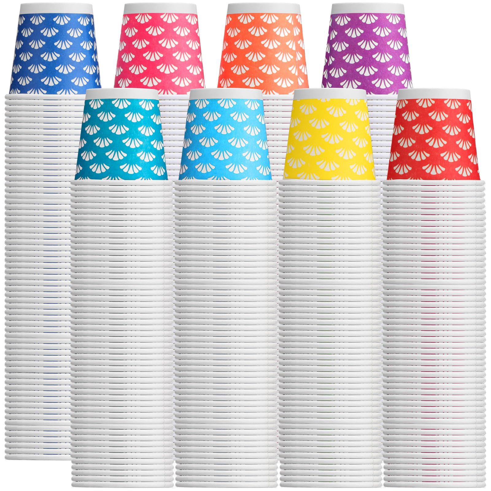 Gerrii 1200 Pcs 5 Oz Paper Cups Bulk Disposable Cups Colorful Bathroom