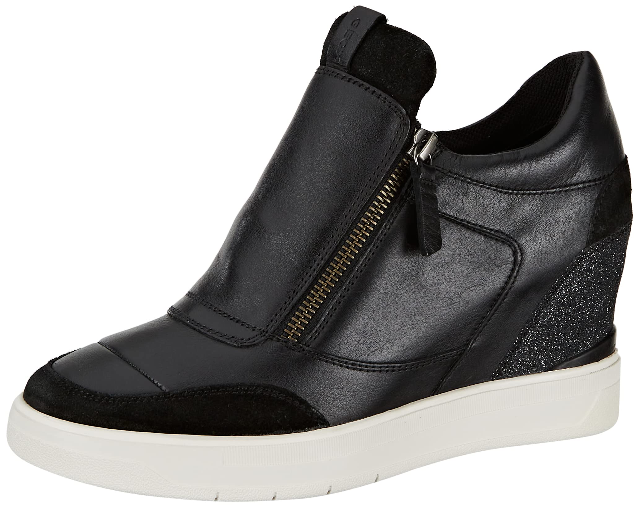 Geox Women's D Maurica Sneaker, Black, 6 UK