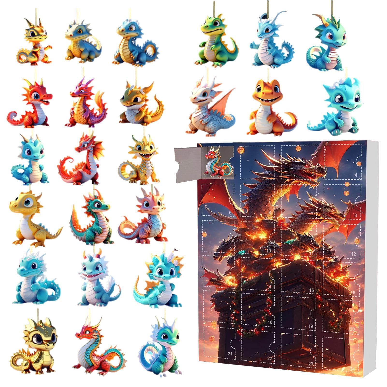 Calendrier De L'Avent Dragon 2025 - 24 Jours En Acrylique 2D - Décoration De Noël Pour Table Ou Mur