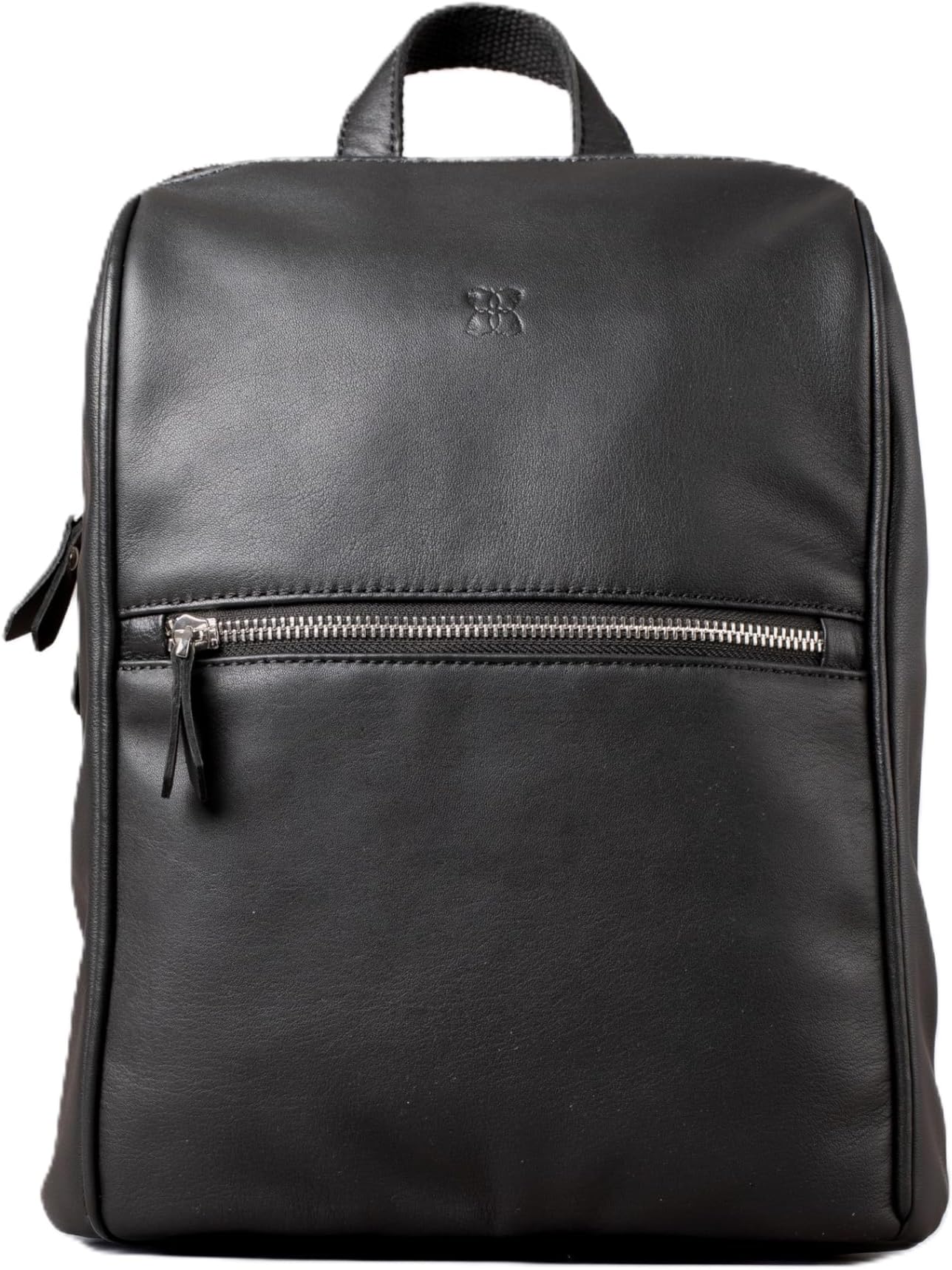 Enderley Genuine Leather Backpack for Women – Soft Nappa Leather Rucksack with Front & Rear Zip Pockets, Adjustable Straps & Grab Handle – Compact Everyday Backpack (25 x 33 x 9.5cm) (Black)