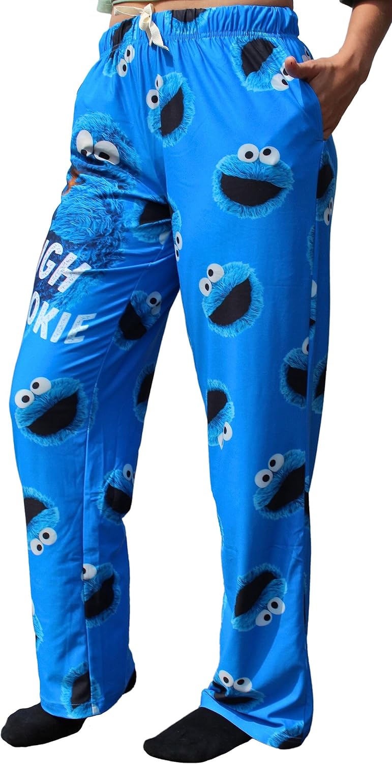 BRIEF INSANITY Lounge Pajama Pants for Men and Women | Sesame Street Cookie Monster Tough Cookie Graphic Print Pattern Bottoms - Comfy, Ultra Soft, Unisex Loungewear Pants (Tough Cookie, Small) - Image 5