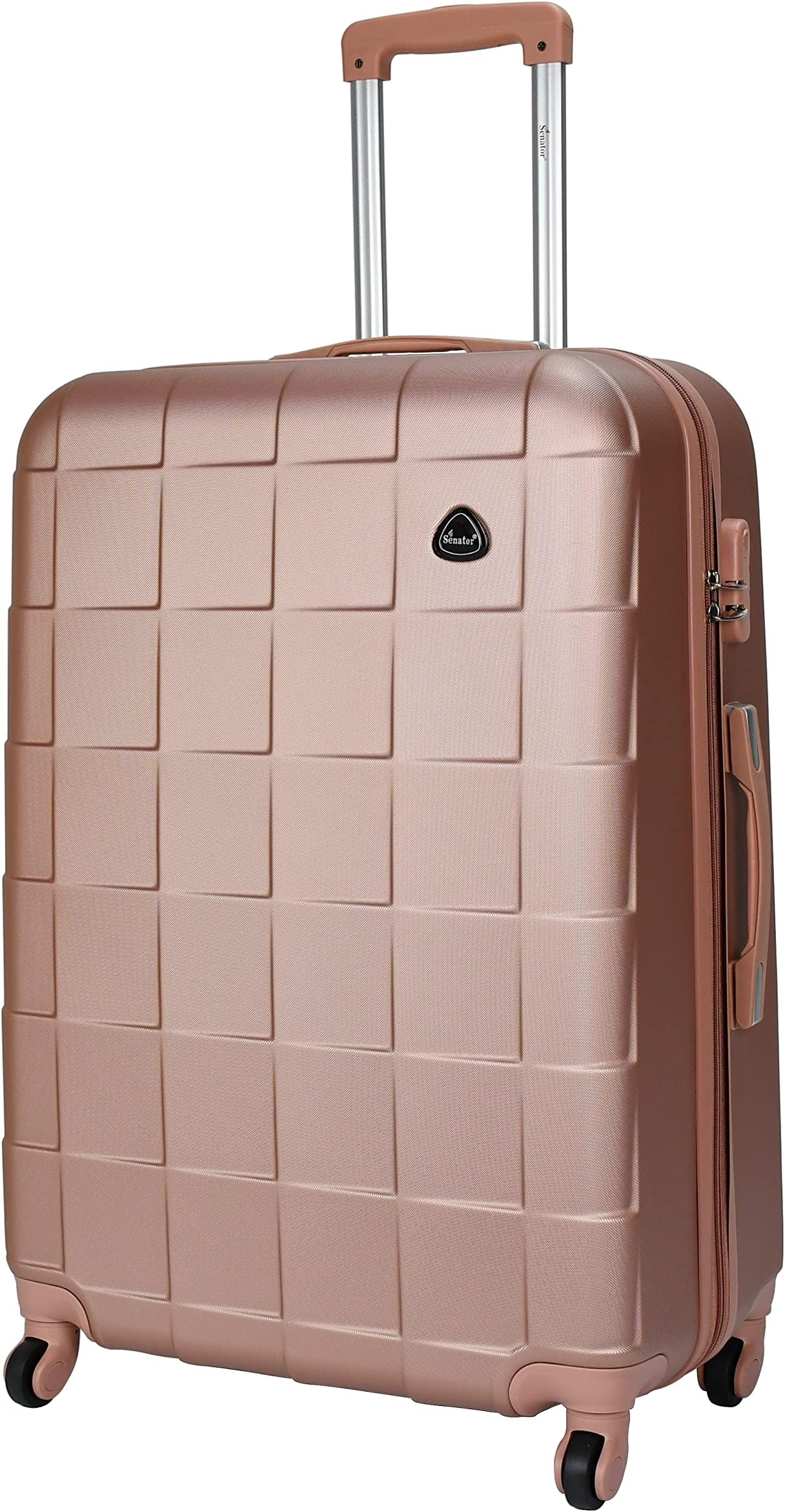 Hard Shell Luggage Extra Large Size Lightweight ABS A207 | Check-In Luggage with Spinner Wheels 4 (Checked Luggage 32-Inch, Rose Gold)