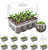 Vista 12 de MIXC Kit de iniciación de semillas de 10 paquetes con cúpula de humedad (bandeja total de 120 celdas), bandejas de inicio de semillas, kit