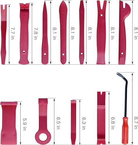 Miniatura 7 de homEdge Kits de 12 herramientas para la instalación de radio de automóvil, kit de eliminación de tapicería, juego de raspador de barra de palanca,