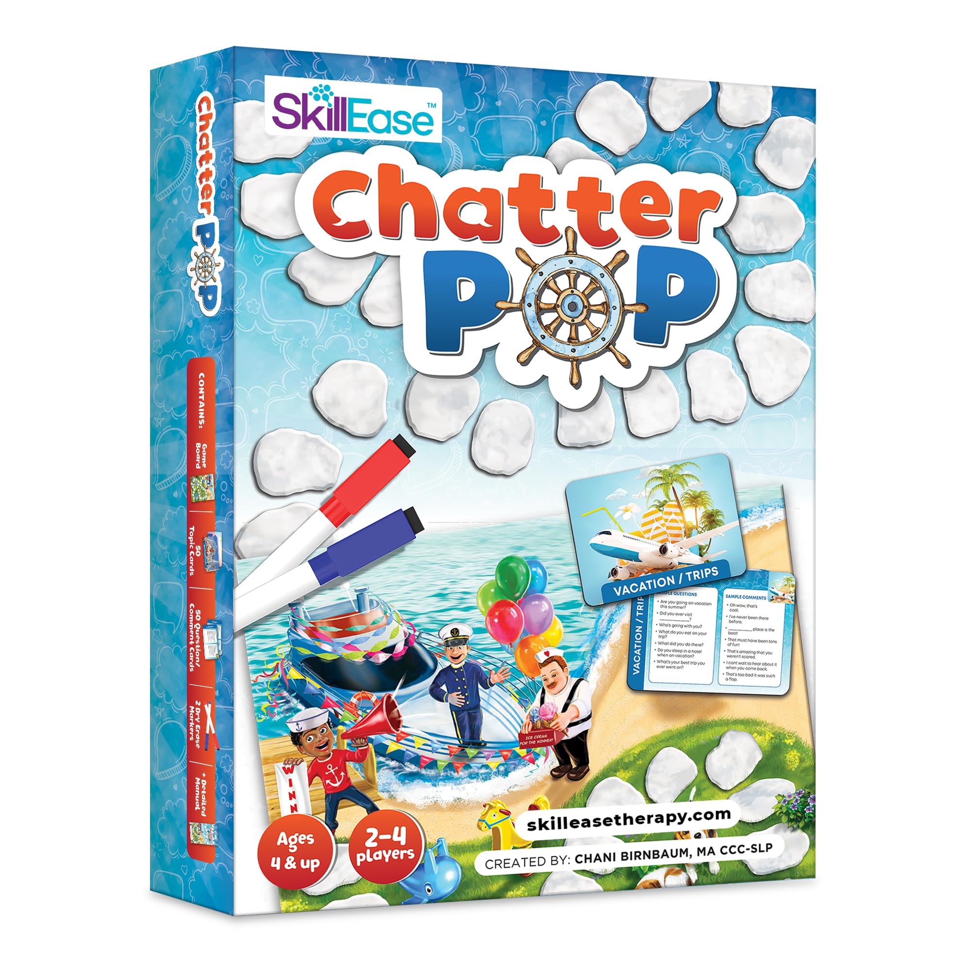 SkillEase Chatter Pop Social Skills Game to Think About Others, Speech Therapy Materials, Therapy Games, Educational, Social Emotional Learning Activities, Conversation Starter Cards