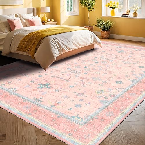 Miniatura 744 de Alfombra Boho Negra para Sala de Estar - Alfombra de Área Lavable de 10x14 Pies, Alfombras de Comedor para Debajo de la Mesa, Alfombra Suave de Pelo