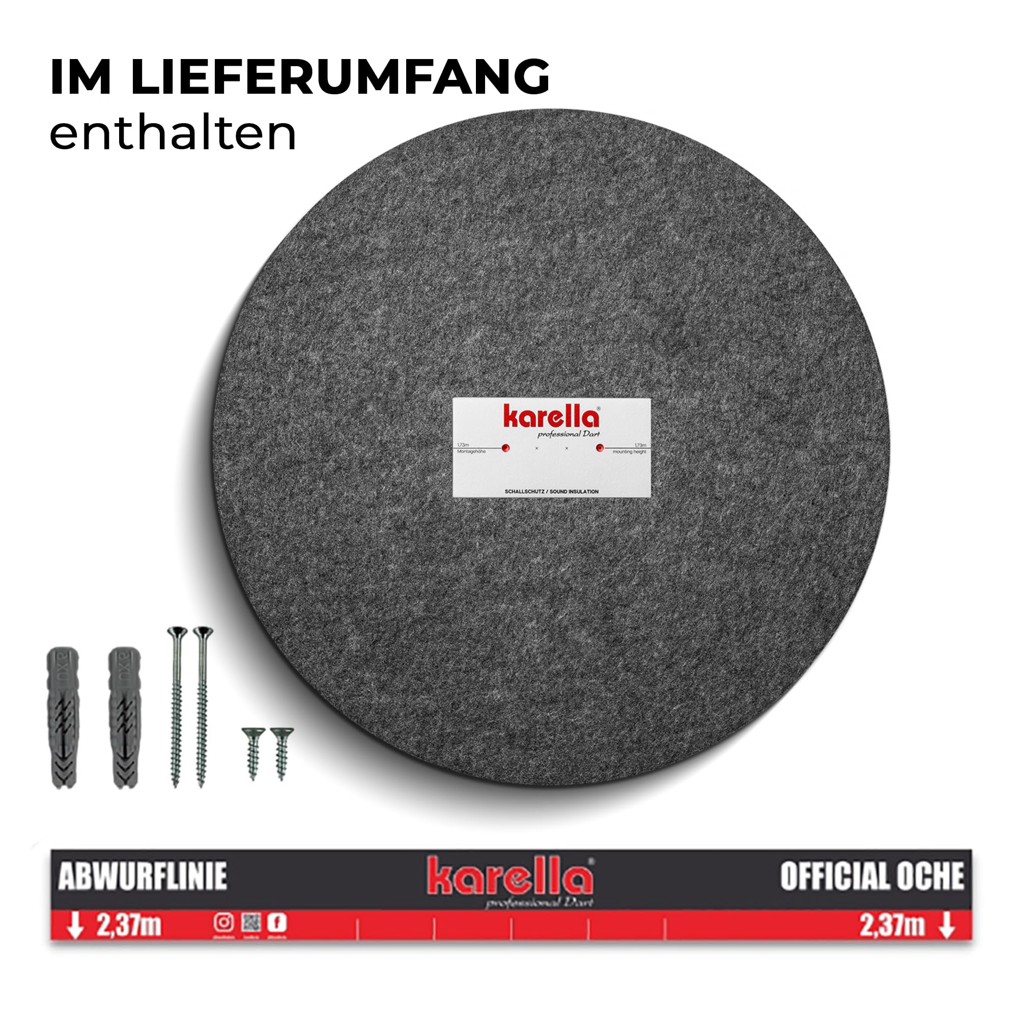 Karella Isolamento Acustico per Freccette in Acciaio, Unisex Adulto, Antracite, breit
