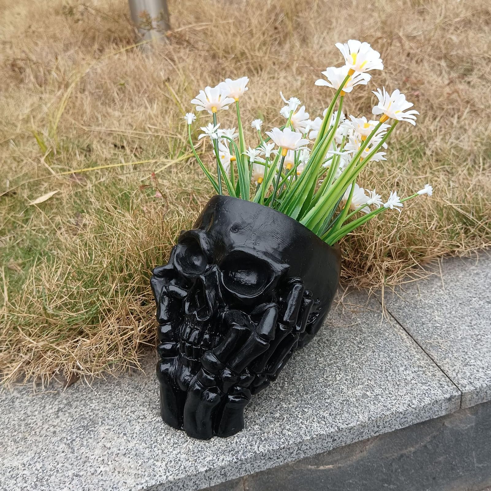 Amazon.com: Flower Vase, Skull Head Statue Planter for Gothic Home