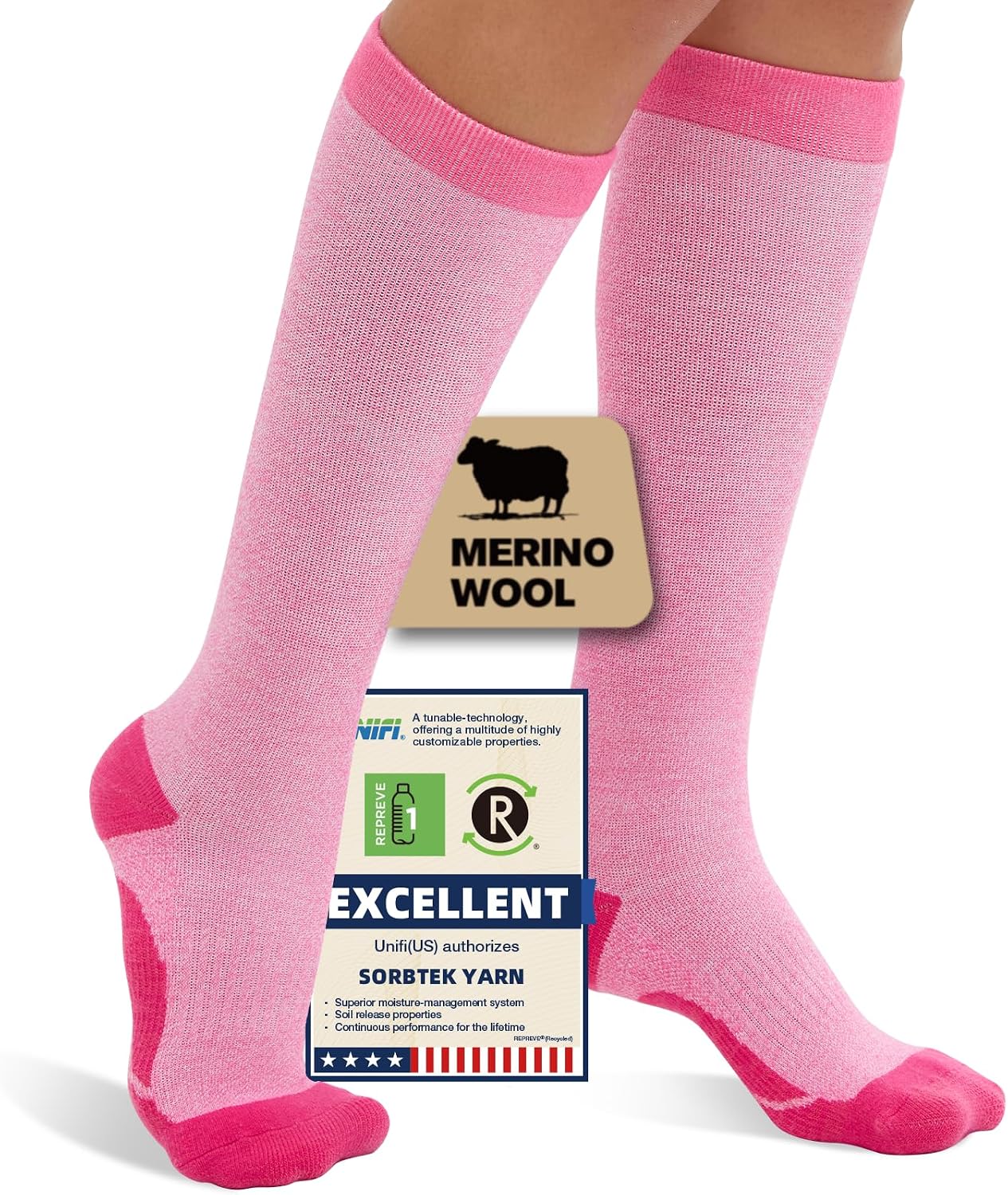 Merino Wool Compression Socks for Women Men 15-20 mmHg for flying | Soft & Breathable for Travel, Running
