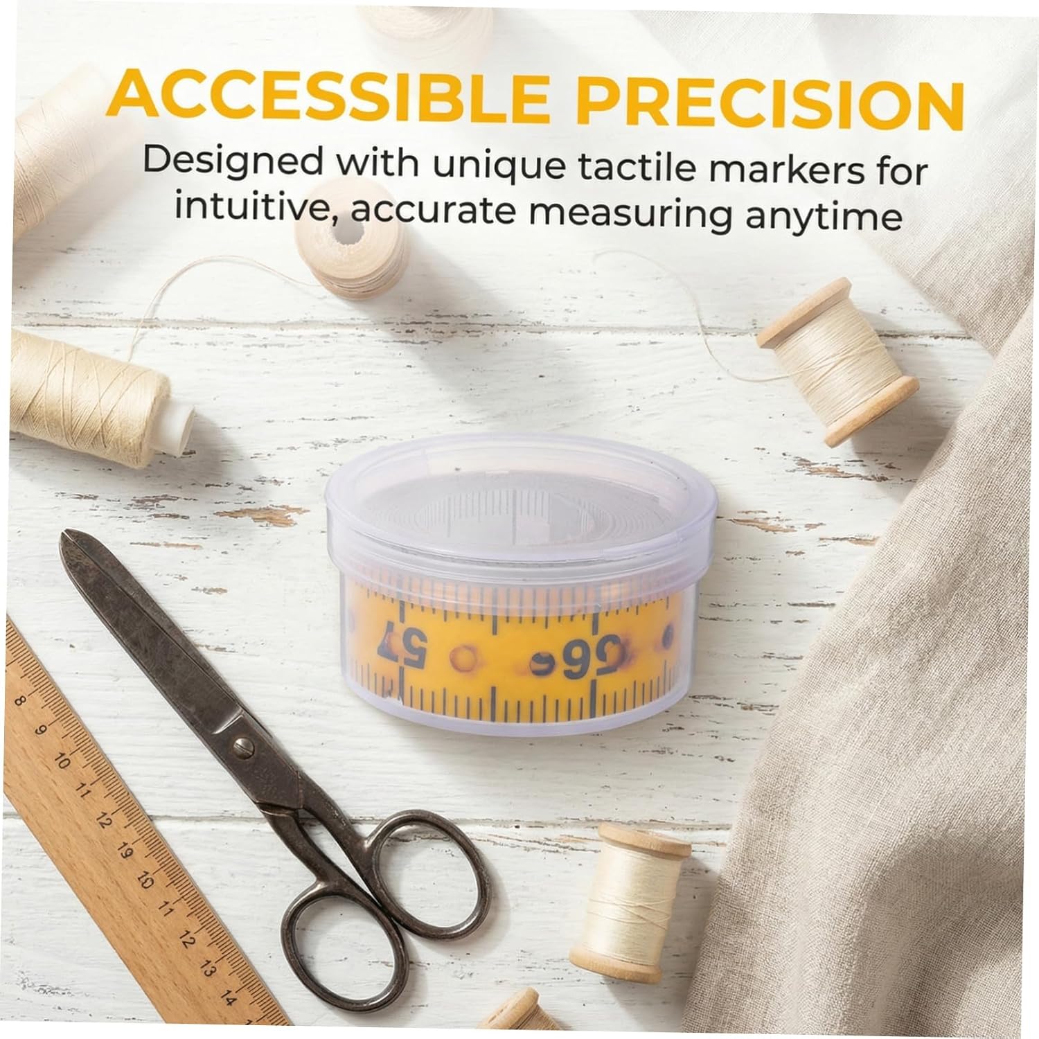 2 Pack Braille Measuring Tape, Soft Plastic Blind Tool 150cm