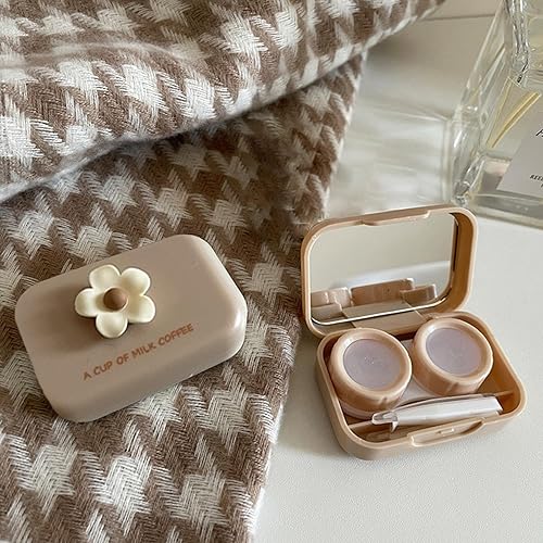 Miniatura 5 de Paquete de 2 mini estuches para lentes de contacto, caja portátil para lentes de contacto, kit de viaje con espejo, pinzas, barra de herramienta