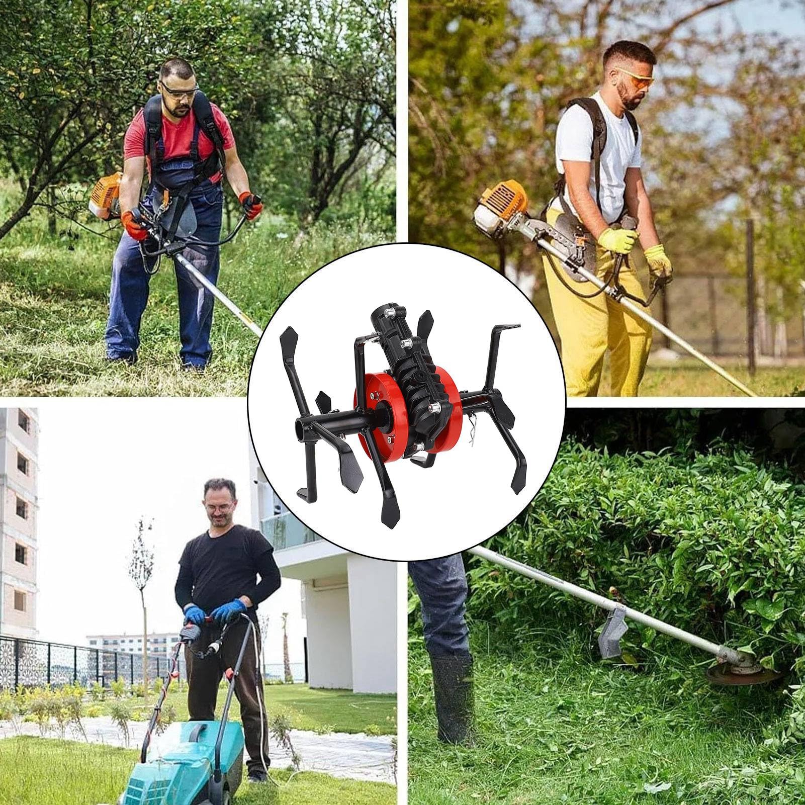 Rueda de Herramientas para Cultivador, Rueda de Deshierbe 2 en 1, Herramienta de Cultivador Rotativo de Jardín de 6 Garras Mini Cultivador Rueda de Arado Profundo (28 mm, 9 Dientes)