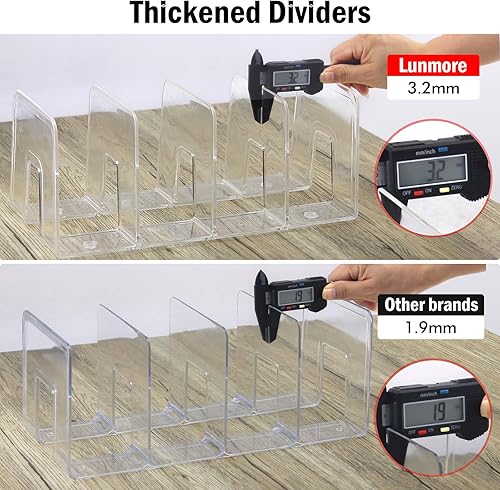Miniatura 5 de Organizador de libros de escritorio transparente, soporte creativo para libros, estantería divisora para el hogar, la escuela y la oficina, estantes