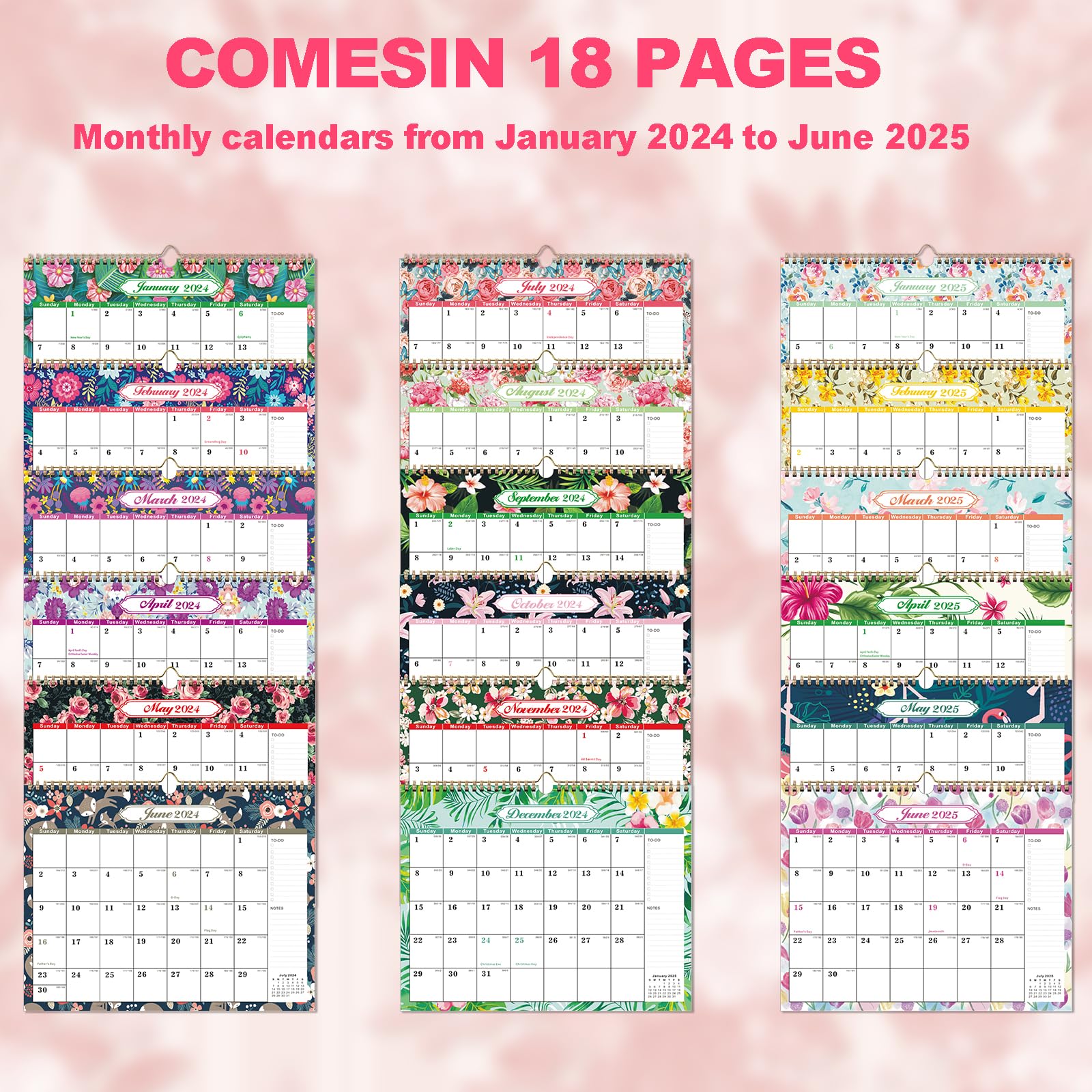 Amazon.com: Wall Calendar 2024-2025,Calendar January 2024-June 2025,18 Months Hanging Monthly Calendar,17 amazon-com-wall-calendar-2024-2025-calendar-january-2024-june-2025-18-months-hanging-monthly-calendar-17-x12-premium-paper-large-grids-perfect-for-planning-red-office-products