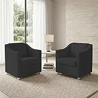 Kit 2 Poltronas Para Sala Decorativas Cadeiras Reforçadas Para Recepção Consultório Escritório Pé Cromado Suede Preto - Clique E Decore
