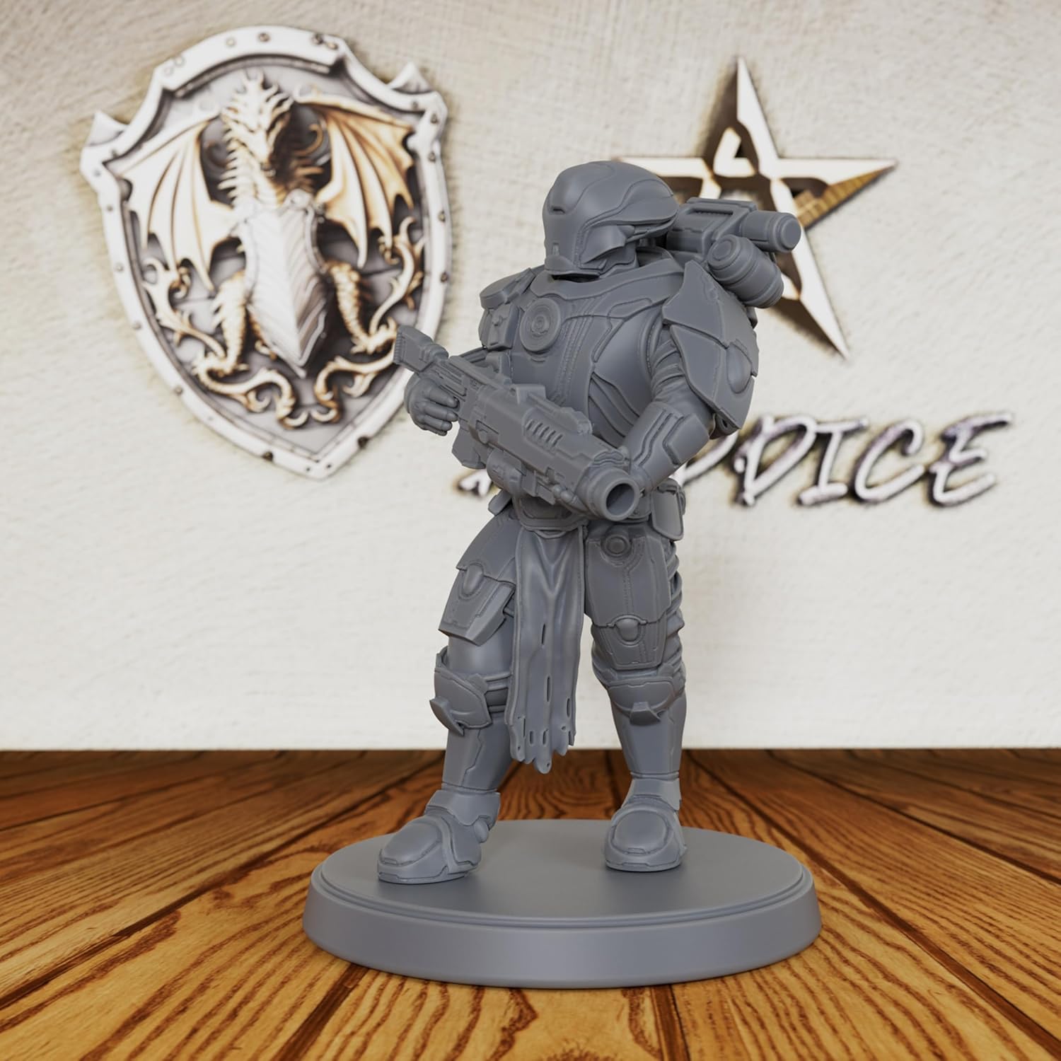 AUSPDICE Sci-Fi Alien Warrior Miniature, Unpainted DND Minis, Tabletop RPG Game Figurine, Perfect RPG Gift for Role Playing Gamers Lore Enthusiasts- AS615