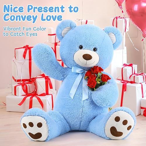 Miniatura 6 de MorisMos Oso de peluche de Navidad, oso de peluche para Navidad, oso de peluche gigante de 24.4 pulgadas con decoración navideña para bebés, para