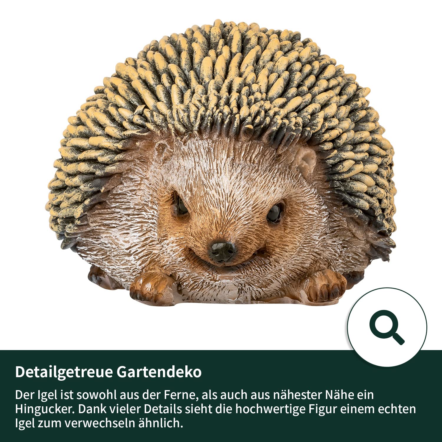 VERDOBA - Igel Dekofigur Garten - Gartendeko für draußen, wetterfeste Deko Gartenfigur - originelle Gartendeko Igel Figur aus Polyresin für den Garten