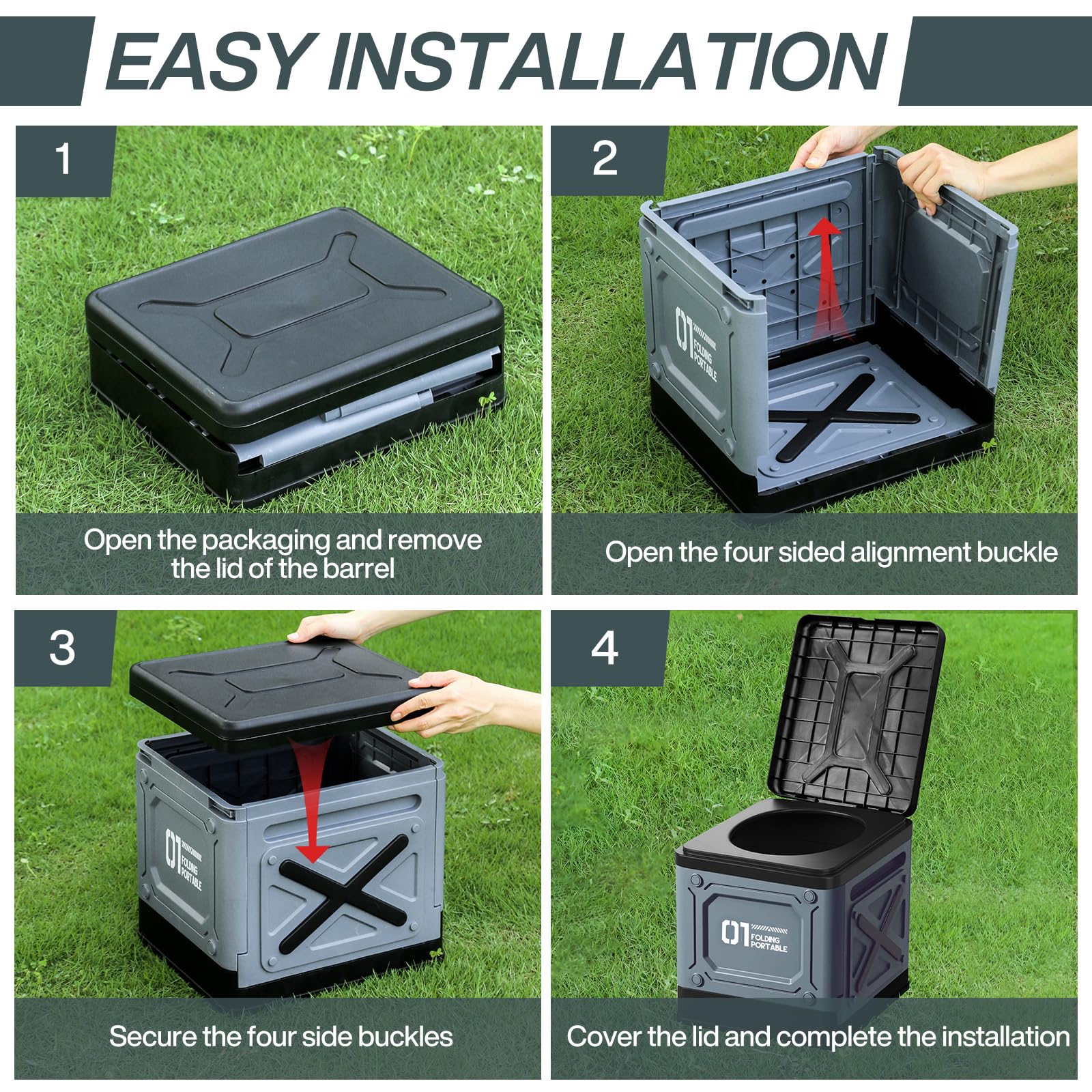 ITMNMNL Campingtoilet, campingtoilet, mobiel toilet, max. 150 kg