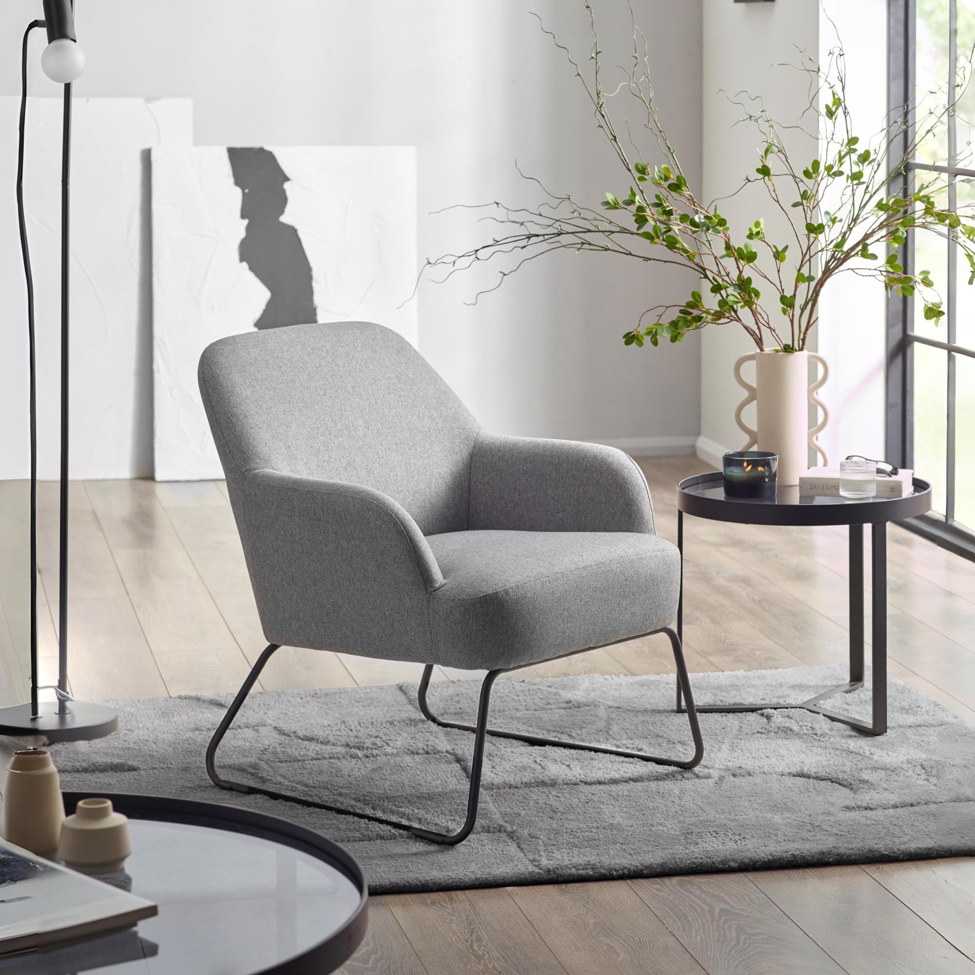 Julian Bowen Davos Grey Fabric Accent Chair
