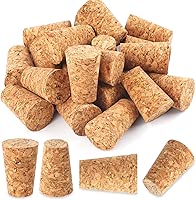 20 Pack Soft Wood Corks, Tapered Cork Plugs Wine Bottle Stopper, Leakproof Wine Bottle Corks, Natural Wine Corks, Wooden Replacement Corks for Wine Beer Liquor Bottles, DIY Crafts 0.94×0.67×1.38 In