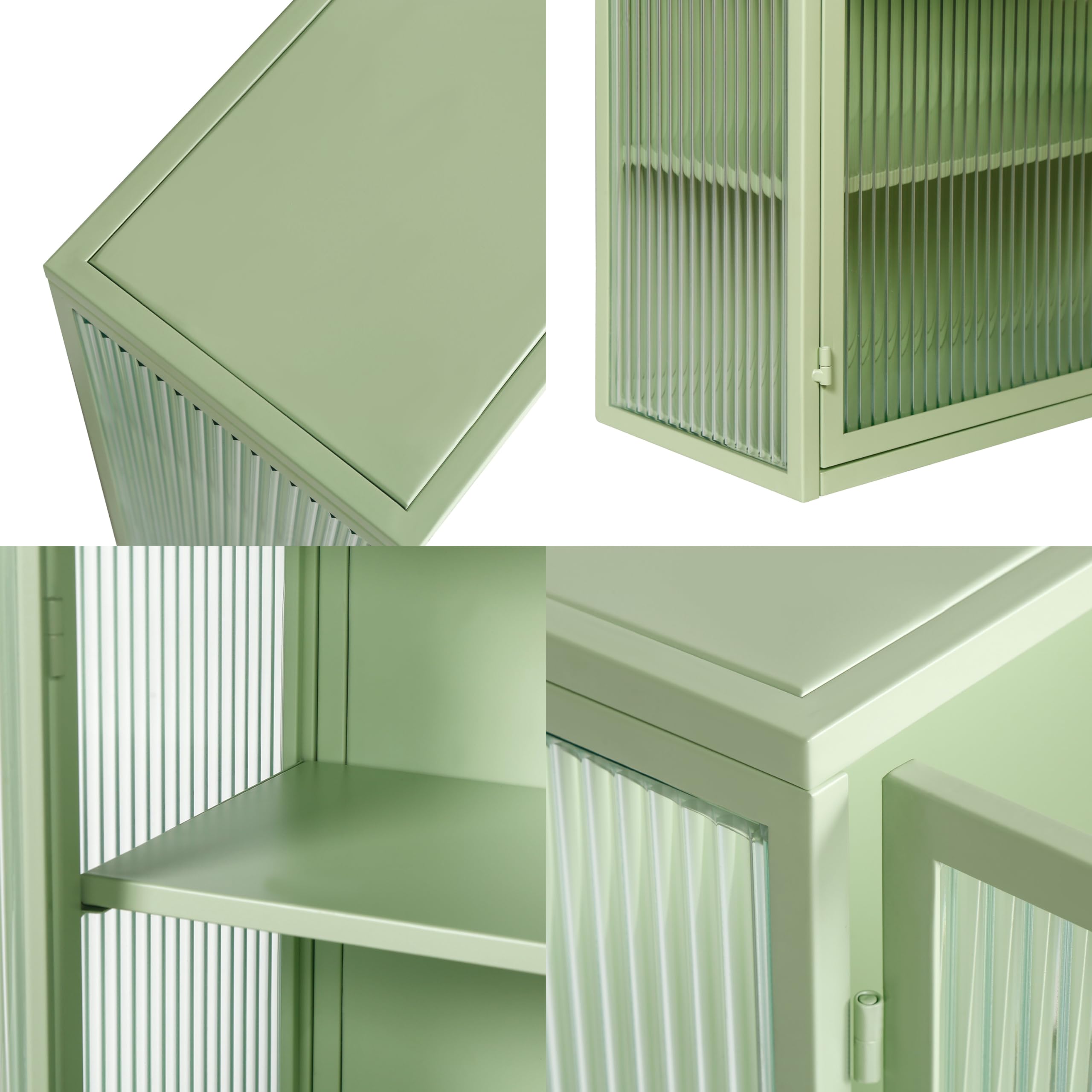 COSTWAY Armoire De Chambre Avec 4 Porte De Style Vintage Et 2 Étagères Réglables, Pour Salon, Salle à Manger 60 X 30 X 110 Cm Noir - Maison