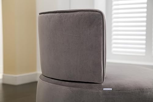 Miniatura 8 de NewCosmos Sillas giratorias de 360 grados para sofá, sillones redondos con tapizado ancho, silla de tela de terciopelo esponjoso para sala de estar,