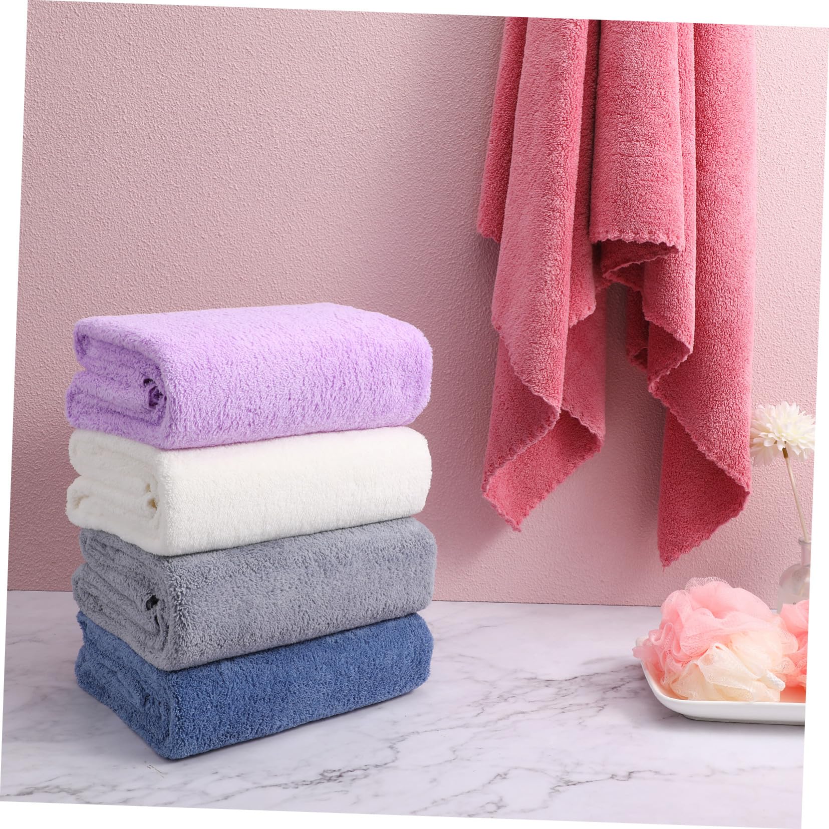 Toalla de Baño de Microfibra 5 Piezas, Suave y Absorbente